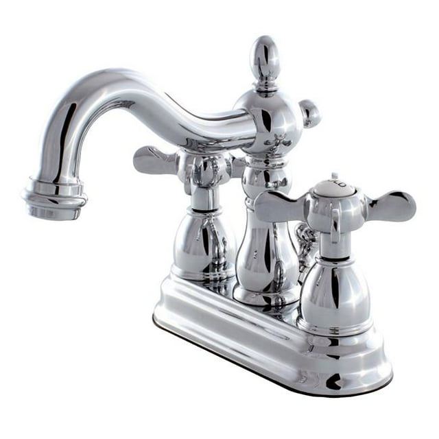 Kingston Brass KB1601BEX Robinet de Lavabo 4 Po. avec Poignée Croisée Élégante, Chrome