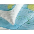 thumbnail image 4 of Ambesonne Earth Quilted Bedspread Set 3 Pcs, Watercolor Style Planet, Queen Size, Green Blue, 4 of 5