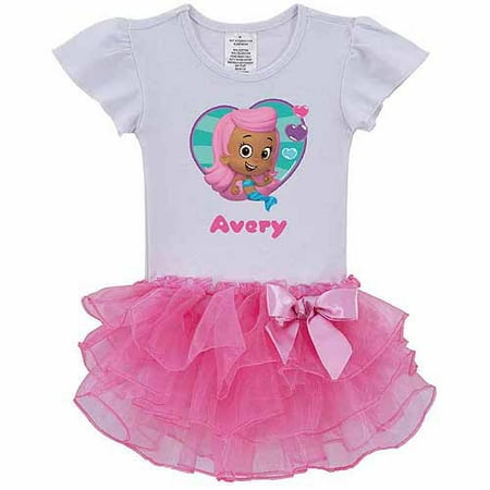 Personalized Bubble Guppies Molly Toddler Girl Pink Tutu Shirt In Sizes: 2t, 3t, 4t, 5/6t