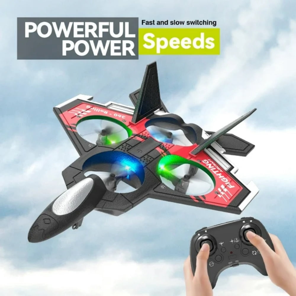 RC Plane 2.4GHz Remote Control Airplane with Lights,2Rechargeable Batteries,Christmas for 8-12 Years
