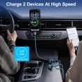 thumbnail image 5 of USB C Car Charger, Dual Port Car Charger Fast Phone Charger Adapter with 2 Pcs 6FT Type C Cables, Car Phone Chargers Compatible with iPhone, Samsung, Android, Car Accessories for Women Men, Blue, 5 of 7