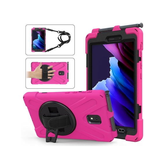 Case for Samsung Galaxy Tab Active 5 / Active 3 8.0 inch 2024 2020 SM-X300/X306B/T570/T575/T577 Shockproof Cover with Pencil Holder, Kickstand, Handle & Shoulder Strap