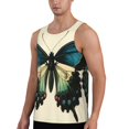 thumbnail image 2 of Haiem Blue Black Butterfly Art Men Workout Tank Top Gym Bodybuilding Sleeveless Muscle T Shirts Athletic Tank Breathable Workout Shirt-, 2 of 8