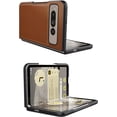 thumbnail image 3 of Case for Google Pixel Fold, PU Leather Back Cover Hard PC Bumper Phone Case for Pixel Fold - Brown, 3 of 7