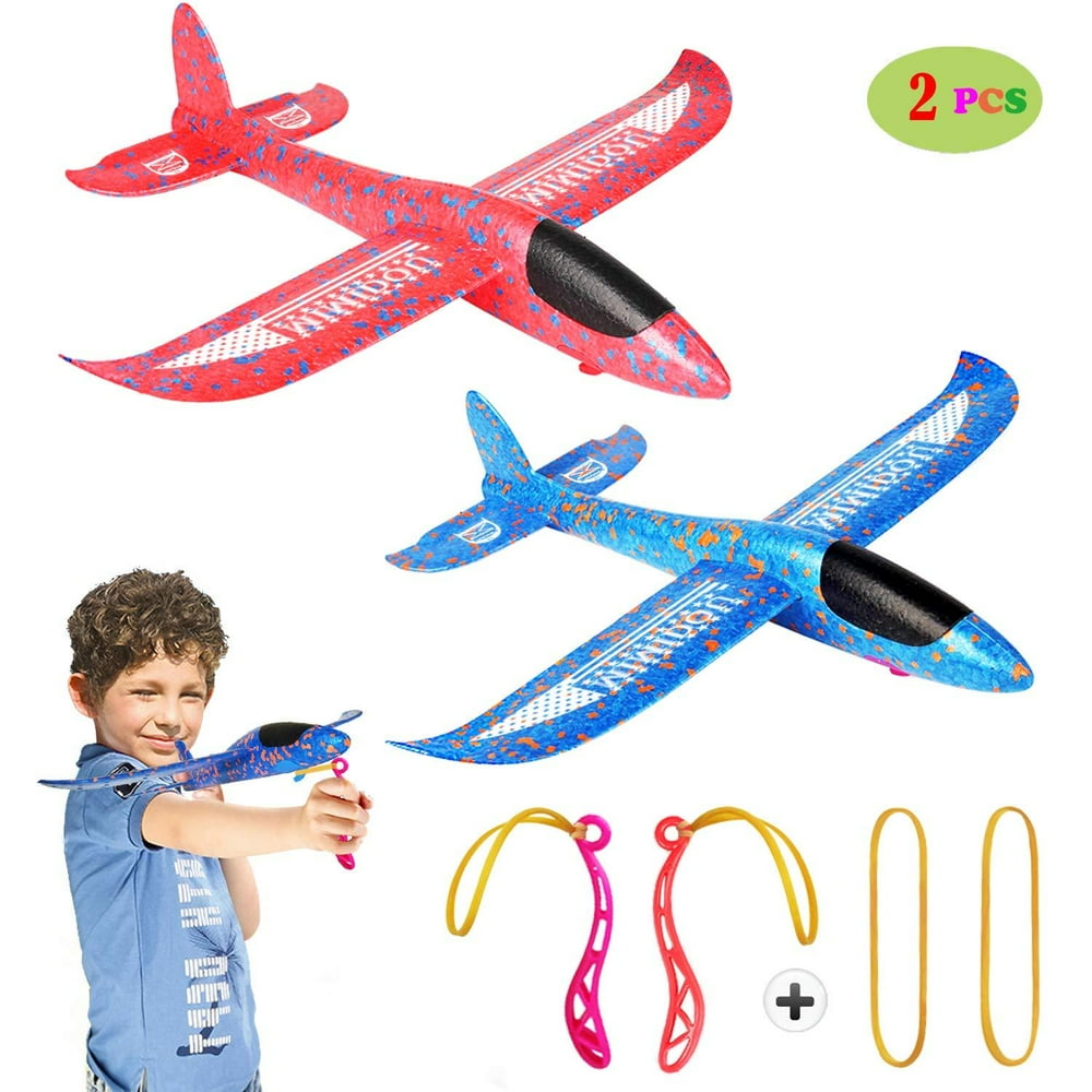MIMIDOU 2 Pack Upgrade Slingshot Glider Plane, Dual Flight Mode Dual