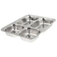 thumbnail image 2 of 1Pc Stainless Steel Divided Plate Rectangular 4 Sections Food Serving Tray, 2 of 8