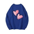 thumbnail image 4 of Zyloft Valentine Sweaters for Women Couples Sweatshirt Valentine's Day Sweatshirt Heart Printed Round Neck Long Sleeved Hoodie without Hat Blue L, 4 of 8