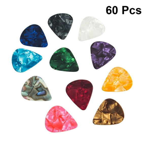 Hemoton 60pcs Guitar Picks Colorful Heart Shape Guitar Picks For Guitar Bass Ukulele Mandolin Banjo 0.46/0.71/0.96mm (Assorted Color)