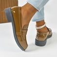 thumbnail image 3 of Wensltd Fashion Shoes for Women Spring Fall Solid Color Retro Comfortable Mid Heel Loafers, 3 of 9