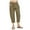Brown, variant on JIUKE Capri Pants for Women Plus Size Cotton Linen High Waist Lightweight Beach Cropped Trousers with Pockets Size M