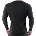 thumbnail image 4 of Blusa ajustada masculina elástica de algodón de secado rápido mezcla de manga larga Fitness running camiseta negra XL, 4 of 10