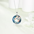thumbnail image 4 of YAFEINI 925 Sterling Silver Crystal Rose Pendant Necklace for Women, Elegant Flower Jewelry Gift for Valentine’s Day, Anniversary, Birthday (blue crystal), 4 of 5