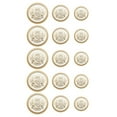 thumbnail image 1 of Sewers Golden White Alloy 15Pcs 0.6In European Style Sewing Buttons, 1 of 1