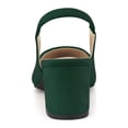 thumbnail image 2 of BLISSFUL STEP Women's Block Heel Pumps Slingback Heels Dark Green 8.5, 2 of 7
