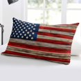 thumbnail image 5 of Vintage American Flag Throw Pillow Covers, Blue Star Red Striped Wooden Soft Breathable Pillow Cases with Invisible Zipper for Sleeping, Queen Size Pillowcases for Couch Bed Sofa Chair 20x30 Inches, 5 of 6