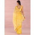 thumbnail image 7 of Yellow Striped Printed Mirror Work Leheriya Saree - 27878746, 7 of 7