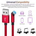 thumbnail image 2 of Magnetic Charging Cable, 540° Rotating Magnetic Phone Charger [4-Pack, 3ft/3ft/6ft/6ft] 3 in 1 Magnetic Charger Cable Nylon Braided Magnetic USB Cable for iProduct/Micro USB/Type C Device-Red, 2 of 8