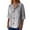 Gray, variant on MIXUE Women Blouses Summer Solid Color V Neck Button Down Short Sleeve Loose Fit Casual Classic Womens Tops Outwear,Pink,M
