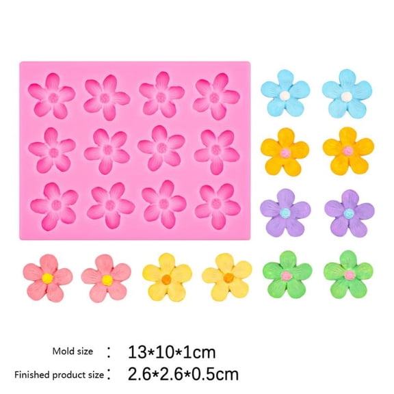 Mini Flower Silicone Mold Biscuit Cake Chocolate Baking Mold Fondant Cake Tools