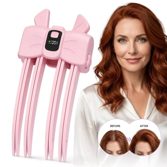 Wireless Heated Volumizing Root Lift Clip, Hair Volume Clip with 2 Temp Settings, Portable Heated Root Lifter Styler for Fine Thin Hair, 1300mAh Rechargeable