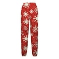 thumbnail image 4 of WXLWZYWL Women Merry Christmas Sweatpants Drawstring Jogger Snowflake Fun Print Elastic Waist Casual Trousers Warm Comfy Pants with Pockets, 4 of 5
