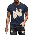 thumbnail image 2 of Handshe Men's Halloween Themed Short Sleeve Round Neck T-Shirt - Fashion Blouse, 2 of 5