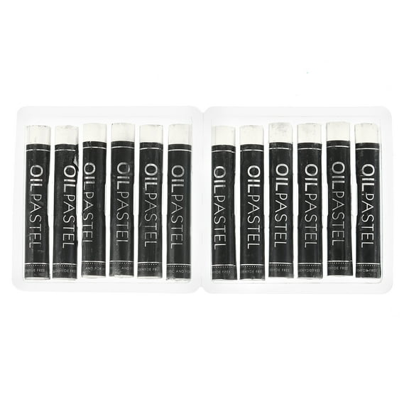 Uxcell White Oil Pastels, 12Pcs Soft Oil Crayons Creamy Pastels Stick Art Supplies for Art