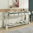 thumbnail image 2 of EUROCO 63" Console Table Sofa Table, Solid Wood Console Table with 3 Drawers and Bottom Shelf for for Entryway, Hallway, Living Room, Antique White, 2 of 9