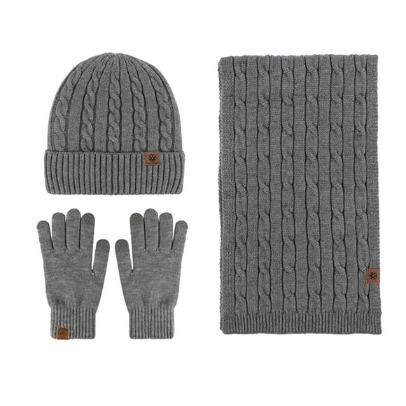 Beanies Hats Men Womens Gloves Hat Scarf Glove Set for Men and Women Scarf for Women Dark Gray