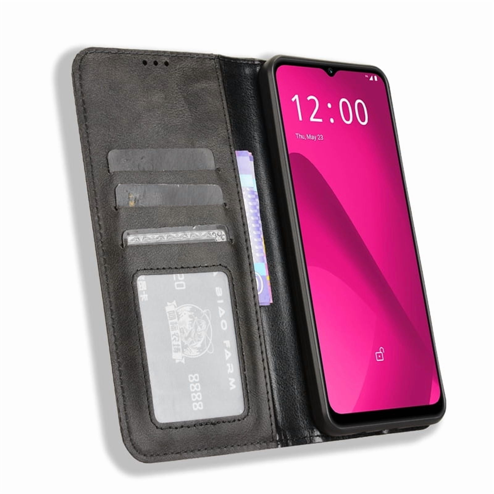 For T-Mobile Revvl 7  8 6 V+ Flip Phone Case Retro Leather Wallet Anti-fall Cover For T-Mobile Revvl 8 Pro T Phone Pro