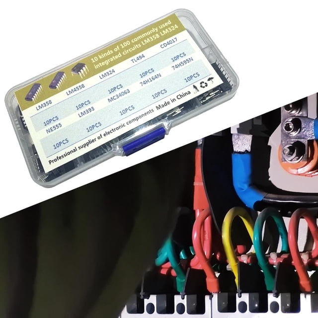 0 surtido IC, con caja de almacenamiento de plástico claramente etiquetada para reparación de automóviles Proyectos Cola Piezas de transistores
