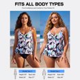 thumbnail image 3 of RELLECIGA Women's Swimsuit Set V Neck Tankini Top with High Waisted Full Coverage Bottom Two Piece Bathing Suit Floral Print Size XL, 3 of 9
