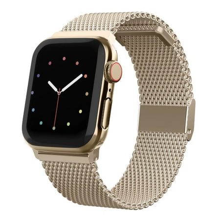 iGK Compatible for Apple Watch Band 38mm 40mm 42mm 44mm, Stainless Steel Mesh Loop Band Adjustable Magnetic Replacement Wristband Compatible with iWatch Series 7 6 5 4 3 2 1 SE