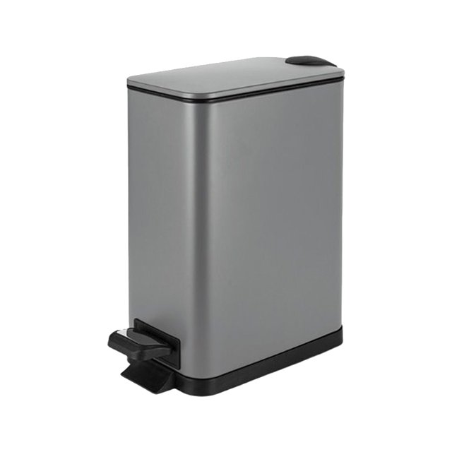 Naiovety Cubo de basura de acero inoxidable de 10 l, cubo de basura reutilizable, lavable, ergonómico, elegante, contenedor de basura de cocina Suministros de limpieza para el hogar Gris