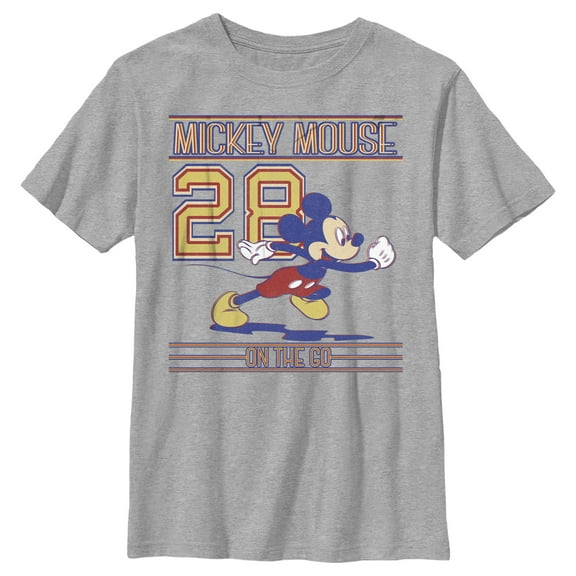 Boy's Mickey & Friends Mickey Mouse 28 On The Go Graphic Tee Athletic Heather Small
