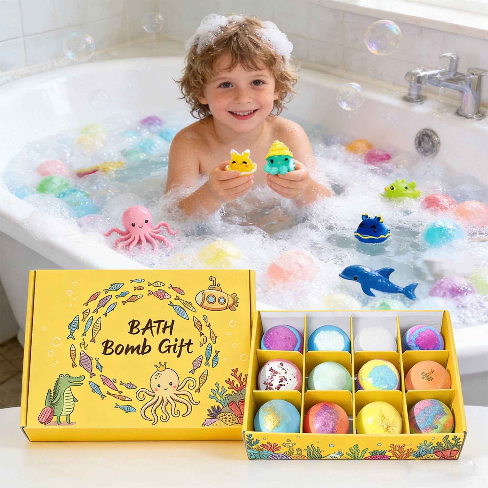 Easter Bath Bombs,Bath Bombs For Kids With Toys Inside,Bath Bombs for Kids with Surprise Inside, 12 Pack Easter Egg Bath Bombs, Fizzy Bubble Bath Set for Boys Girls, Easter Basket(12pcs/Set)