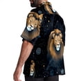 thumbnail image 3 of Leo Constellation Men's Short Sleeve Spread Collar Poplin Button Down Casual Printed Summer Beach Unisex Shirts, 3 of 6