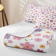 thumbnail image 4 of Erosebridal Kawaii Groovy Floral Twin Quilt Set for Girls, Pastel Blossom Print Twin Coverlet Set, 2 Pieces, 4 of 7