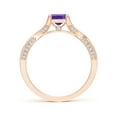 thumbnail image 2 of ANGARA Natural 0.7 Ct. Amethyst with Diamond Classic Engagement Ring in 14K Rose Gold for Women (Ring Size: 4.5), 2 of 8