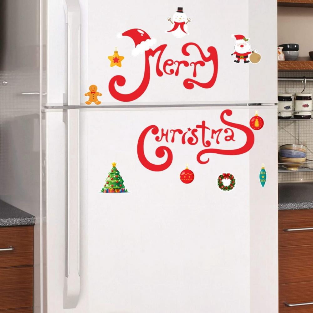 Christmas Garage Decoration Magnets Stickers Happy Holidays Merry Christmas Refrigerator Stickers Christmas Garage Door Decals for Christmas Party Supplies Home Decorations
