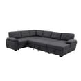 thumbnail image 3 of Bowery Hill 5-Seat Fabric Sleeper Sectional Sofa with Storage in Dark Gray, 3 of 8