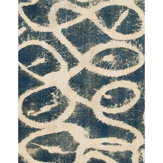 Ahgly Company Indoor Rectangle Abstract Blue Moss Green Abstract Area Rugs, 3' x 5'