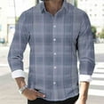 thumbnail image 6 of BiZtdJrK Plaid Shirts for Men Casual Button Down Lapel Regular Fit Work Tops Long Sleeve Hawaiian Shirt, Gray, XL, 6 of 9