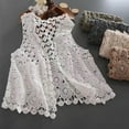 thumbnail image 2 of Women Crochet Sleeveless Vest Waistcoat Hollow Knit Geometric Cardigan Jacket, 2 of 10