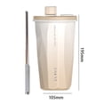 thumbnail image 5 of 20oz Thermal Cup with Straw Stainless Steel Insulated Coffee Tumbler Double Wall Vacuum Sealed Coffee Mug for Work Home Outdoor Car, 5 of 8