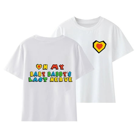 

Big Boys Short Sleeve Love Letter Printed Crew Neck Pullover Casual Children s T Shirt Double Sided Print T Shirt Baby Clothes