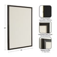 thumbnail image 2 of Kate and Laurel Oakhurst Rectangle Framed Linen Fabric Pinboard, 24 x 36, Distressed Black, Traditional Decorative Bulletin Board with Stepped Profile and Lightly Distressed Finish, 2 of 7