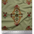 thumbnail image 3 of Soimoi Rayon Crepe Fabric Leaves & Floral Block Fabric Prints by Yard 46 Inch Wide, 3 of 3