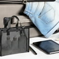 thumbnail image 3 of BESTOYARD Mesh Makeup Bag Black Nylon with Zipper Closure and Handle for Daily Travel Use, 3 of 7