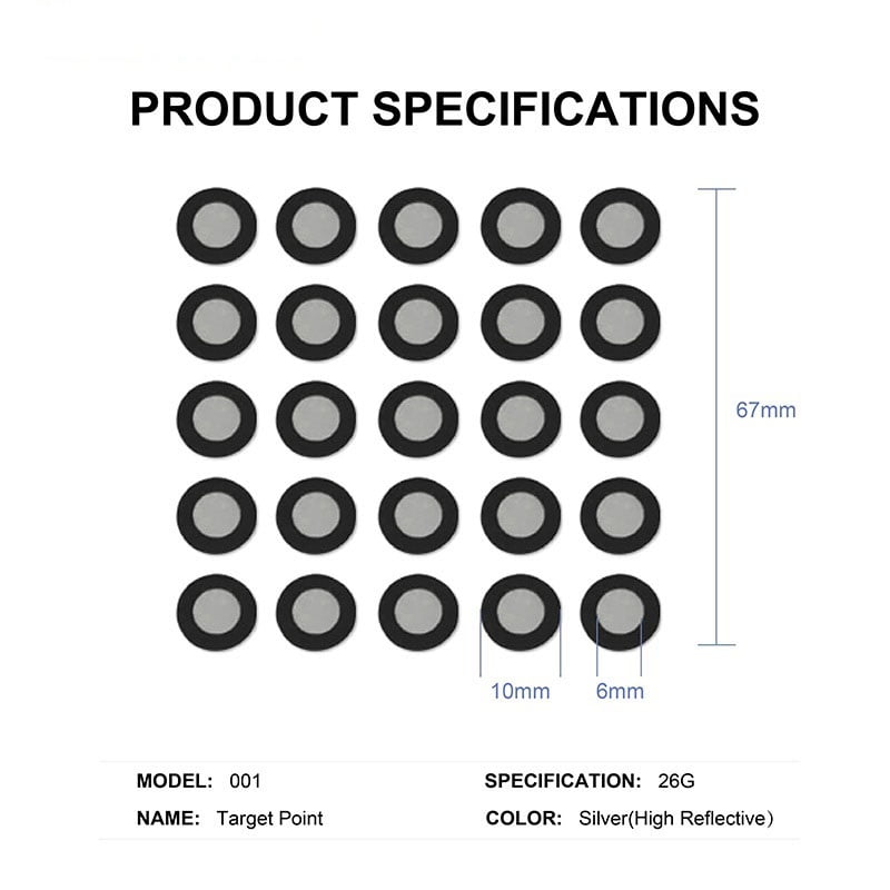 500pcs MARKERS For 3D Scanning 6.0 Mm Reference Marking Point Diffuse Reflection Markers For 3D Scanner Positioning Targets